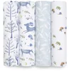Image de Aden + Anais 4 Maxi-Langes Prélavés en Mousseline 100% Coton Biologique GOTS, Couverture Douce et Légère, Allaitement, Garçon, Fille, Lot de 4, 120cm x 120cm
