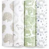 Image de aden + anais Essentials Harmony Lange - Pack de 4 | Ensenble de Langes 100% Mousseline de Coton resprirante pour bébé | Imprimés Nature, Arbres, Vert, forêt | Les indispensables du Sommeil