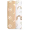 Image de aden + anais Keep Rising Maxi-Lange - Pack de 2 | Ensenble de Langes 100% Mousseline de Coton resprirante pour bébé | Imprimés Savane, Animaux, Soleil, Arc-en-Ciel
