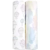 Image de aden + anais Above The Cloud Maxi-Lange - Pack de 2 | Ensenble de Langes 100% Mousseline de Coton Biologique resprirante pour bébé | imprimés Nuages, Ballon Gonflable, étoiles
