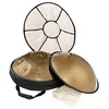 Image de Tambour sensoriel à main avec housse de protection et sac pour la méditation, la thérapie par le son, l'ASMR ou le yoga   Acier inoxydable pour un son pur
