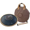 Image de Sonic Energy Steel Tongue Drum   Octave Tank Drum 16 pouces en Ré Amara   pour la méditation, le yoga, la percussion - navy blue avec gravure - inclus mailloches et sac (OSTD2NBE)