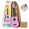 Image de Ortega Guitars Ukulélé Soprano Acoustique   Série Keiki K2   Accessoires Inclus   Agathis / ABS, Rose (K2-FYD)