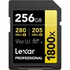 Image de Lexar SDXC Professional 256 Go 1800x UHS-II série Gold, Classe 10, U3, V60, pour Enregistrement vidéo 4K, Noir