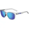 Image de Tifosi Swank Lunettes de soleil polarisées à lentille unique, satiné/bleu clair polarisé, taille unique, Transparent satiné/bleu clair polarisé, taille unique