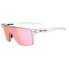 Image de Tifosi Sanctum Lunettes de soleil idéales pour le cyclisme, le golf, la randonnée, la course, le tennis et le pickleball, style de vie, Transparent satiné (miroir rose), Medium - Large
