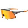 Image de Tifosi Lunettes de soleil de cyclisme pour homme et femme avec verres interchangeables - Idéales pour le cyclisme, la route, le gravier, le VTT et le baseball (vapeur satinée (orange clair/transparent