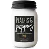 Image de Milkhouse Candle Company, Pêches et coquelicots, collection Farmhouse Collection, bougie parfumée au soja, bougie en pot Mason, 13 onces