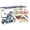 Image de Camion Transporteur de Voitures en Bois pour Enfants Dès 2 Ans