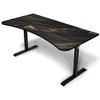 Image de Bureau Gamer Arozzi Arena Large - 160x82 cm - Bureau Gaming à Hauteur Réglable avec Rangement pour Câbles et Support Triple Écran - Tapis de Souris Lavable Intégral - Noir Doré