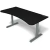 Image de Arozzi Arena Bureau Gaming incurvé Ultra Large avec Tapis sur Toute la Surface, Support de Moniteur avec découpes et Filet de Gestion des câbles   [Frozen Grey]