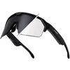 Image de Music Shield Smart Audio Lunettes de soleil à monture noire mate, verres fumés | Lunettes Bluetooth ouvertes pour homme et femme avec contrôle électronique de la teinte, étanche IPX4, lunettes