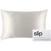 Image de SLIP 22 Momme Taie d’Oreiller en Soie en 51 x 91 cm - en 100% Soie de mûrier, avec Fermeture éclair, Blanc