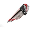 Image de SILCA HX-TWO Ensemble hexagonal et Torx métriques robustes|Torx 7 - T30 - Hex 1,5 - H10 |Couleur Revêtement en poudre Texture rouge et grise Poignée antidérapante | Clé Allen en acier à outils suisse.