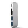 Image de SATECHI 5 en 1 Hub USB C Combo Multiport avec 2X Ports USB-A 3.0, USB-C Données & Charge, Lecteurs Micro/SD, Dongle en Aluminium pour MacBook Air & Pro et Plus   Argent