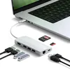 Image de SATECHI 8 en 1 Hub Multiport V2 avec Ethernet, HDMI 4K@60Hz, Charge PD 60W, 3 Ports USB-A 10 Gbps, SD et MicroSD, pour MacBook Air et Pro, PC Portable et Plus   Argent