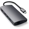Image de SATECHI 8 en 1 Hub Multiport V2 avec Ethernet, HDMI 4K@60Hz, Charge PD 60W, 3 Ports USB-A 10 Gbps, SD et MicroSD, pour MacBook Air et Pro, PC Portable et Plus   Gris Sidéral