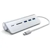 Image de SATECHI 5 en 1 Hub USB C Combo pour Bureau en Aluminium avec 3X Ports USB-A à 5Gbps et Lecteurs Cartes Micro/SD (No Charge) pour MacBook Air & Pro, PC Portable et Plus   Argent