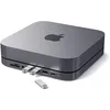 Image de SATECHI Hub USB C et Support 7 en 1 pour Mac Mini M2/M1 avec 3X Ports USB-A et 1x USB C à 5 Gbps, Lecteurs Micro/SD, USB 3.0 et Prise Audio 3,5 mm (Non Compatible avec Mac Mini M4) Gris Sidéral