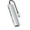 Image de SATECHI 7 en 1 Hub USB C Slim Classic Adaptateur Multiport avec Ethernet, PD 60W, HDMI 4K@60Hz, 2X Ports USB-A Données 5Gbps et SD/microSD pour MacBook Air/Pro/Neo, PC Portable et Plus   Argent