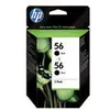 Image de HP 56 - C9502AE - Cartouche d'encre Noire - Pack de 2 (Catégorie : Cartouche imprimante)