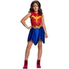 Image de RUBIE'S DC Comics Officiel - Déguisement Wonder Woman Classique Enfant - Taille 4-6 ans - Costume avec Robe, Ceinture, Bustier et Cape Amovible - Pour, Carnaval - Idée Cadeau de