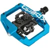Image de Xpedo GFX Pédales de vélo à Plateforme sans Clip | Engagement Double Face, Corps en Aluminium CNC 6061, Broche Cromoly, système d'entrée Latitude | Bleu