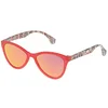 Image de Police - TRICK 6 SPL086, Oeil de chat, acétate, femme, RED FANTASY/GREY RED MULTILAYER POLARIZED(Z68R A), 54/17/140