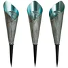 Image de EZSOLAR Lot de 3 bornes solaire design - H 26 x Ø 75 cm