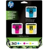 Image de HP 363 Pack de 3 Cartouches d'Encre Cyan, Magenta et Jaune Authentiques (CB333EE)