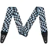 Image de Fender Sangle ondulée en polyester Motif damier Bleu