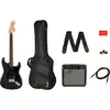 Image de Squier Affinity Series Stratocaster HSS Pack IL Charcoal Frost Metallic kit débutant guitare électrique