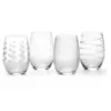 Image de Mikasa Lot de 4 verres à vin sans pied en acier inoxydable 18/8 - Argenté