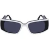 Image de KARL LAGERFELD Unisex Adult Sunglasses KL6106S - Black/White with Solid Grey Lens
