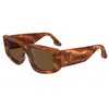 Image de Victoria Beckham VB670S 223 Striped Blonde Havana Sunglasses Woman Acetato, Modified Rectangle, 54
