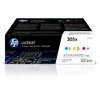 Image de HP 305A CF370AM Pack de 3 Toners Cyan, Magenta et Jaune Authentiques Color LaserJet Pro M351 / M375 / M451 / M475