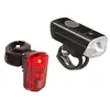 Image de Lampenset M-WAVE, LED-Lampe Nr. 220421 (1 weiße 1 W LED/Transparentes Glas, Schwarzes Aluminiumgehäuse), + Blinklicht (1 weiße 0.5 W LED/rotes Glas,