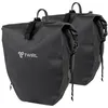 Image de TWIRL Sacoche de vélo pour porte-bagages DOUBLE, 2x 22 litres, avec poignée, bandoulière et petite poche intérieure amovible, sac de porte-bagages, sac arrière de vélo, noir