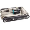 Image de M-Wave Outil multifonction unisexe pour adulte, 21 fonctions, acier CRV, avec rivet à chaîne, adaptateur CO2 et couteau, boîtier en aluminium, poche F21, noir 18809771