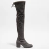 Image de Stuart Weitzman - Cuissardes en Velours de Cuir Tieland grises - Talon 7.5 cm 41