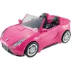 Image de Barbie Voiture Cabriolet Rose pour poupée, décapotable avec Deux sièges Noirs, Ceintures et rétroviseurs argentés, Jouet pour Enfant, DVX59