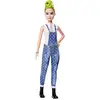 Image de Barbie Fashionistas Poupée Mannequin #124 aux Cheveux Chtains et Verts avec Salopette en Jean À Pois et Boots Noires, Jouet pour Enfant, FXL57