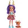 Image de Enchantimals FXM75 Mini-poupée Danessa Biche et Figurine Animale Sprint aux Longs Cheveux Violets bouclés, Jupe Amovible et Faux col, Jouet pour Enfant, Multicolore