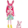 Image de Enchantimals Mini-poupée Bree Lapin Et Figurine Animale Twist, Aux Longs Cheveux Roses, avec Jupe Amovible Et Faux Col, Jouet pour Enfant, FXM73
