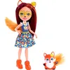 Image de Enchantimals Mini-poupée Felicity Renard et Figurine Animale Flick, à la Longue Chevelure châtain avec Jupe Amovible, Jouet pour Enfant, FXM71