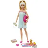 Image de Barbie Bien-être Coffret Journée au Spa avec poupée Blonde, Figurine Chiot et 9 Accessoires, Jouet pour Enfant, GJG55 Multicolore