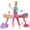 Image de Barbie Coffret Métiers, Poupée Gymnaste Blonde, Poutre D'Équilibre Et 15 Accessoires De Gymnastique Inclus, Jouet pour Enfant de 3 Ans et Plus, GJM72