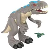 Image de Imaginext Jurassic World Figurine Dinosaure Indominus Rex et Une Mini-Figurine vélociraptor, Jouet pour Enfant de 3 à 8 Ans, GMR16