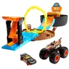 Image de Hot Wheels Monster Truck Coffret Arène Roue avec Lanceur, Petite Voiture et véhicule aux Roues géantes, Jouet pour Enfant, GVK48