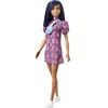 Image de Barbie Fashionistas poupée Mannequin #143 aux Cheveux Bleus avec Une Robe Rose et Noire, Jouet pour Enfant, GXY99